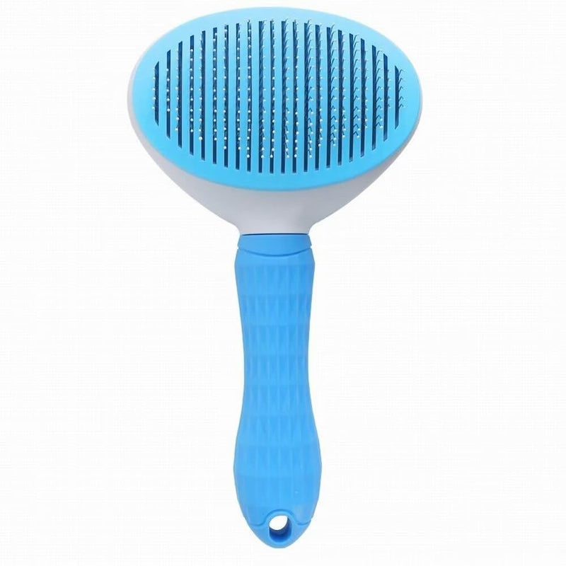Pet Dog Hair Brush for Shedding Indoor Kitten Comb Grooming And Care Slicker Brush Stainless Steel,Cat Hair Brush for Long Hair Removal,Self Cleaning Rabbit Puppy Dogs Grooming Massaging Tool (Blue) blue - PawsPlanet Australia