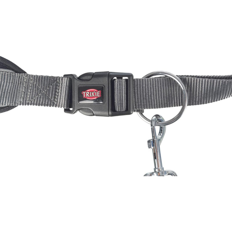 TRIXIE jogging leash for dogs with waist belt M-L, 47.2–59.1 inches, 0.98 inches in graphite/black - perfect dog lead for sports and activity - for medium to large dogs - 12767 black 1,20–1,50 m 25 mm