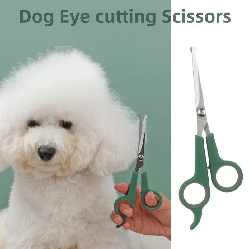 2 PCS Dog Grooming Scissors with Safety Round Tip Pet Grooming Scissors Kit Professional Hair Cutting Scissors Set Pets Grooming Tool for Dogs Cat (Green)
