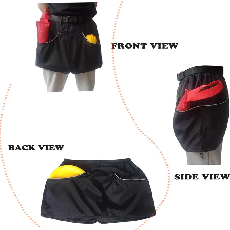 Dog Trainer Vest for Men Women with Big and Deep Pockets, Pet Handler Waist Treat Pouch Apron Design of Functionality for Holding Dog Stug Toy, Training Dummies, Rope (Medium) Medium Black - PawsPlanet Australia