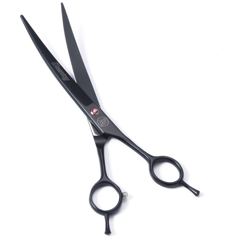 Professional Dog Grooming Scissors Set, 7 Inch/8 Inch Pet Grooming Scissors Chunkers Shears for Dog, Curved Dog Grooming Scissors, Thinning Shears for Dog with Grooming Comb 8 Inch (Pack of 5) Black