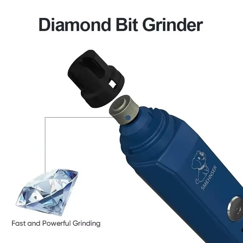 Electric Dog Nail Grinder with 2-Speed Adjustment, USB-C Rechargeable Pet Nail Trimmer for Small, Medium, Large Dogs and Cats, Low Noise and Vibration, LED Lights, LCD Speed Display - PawsPlanet Australia