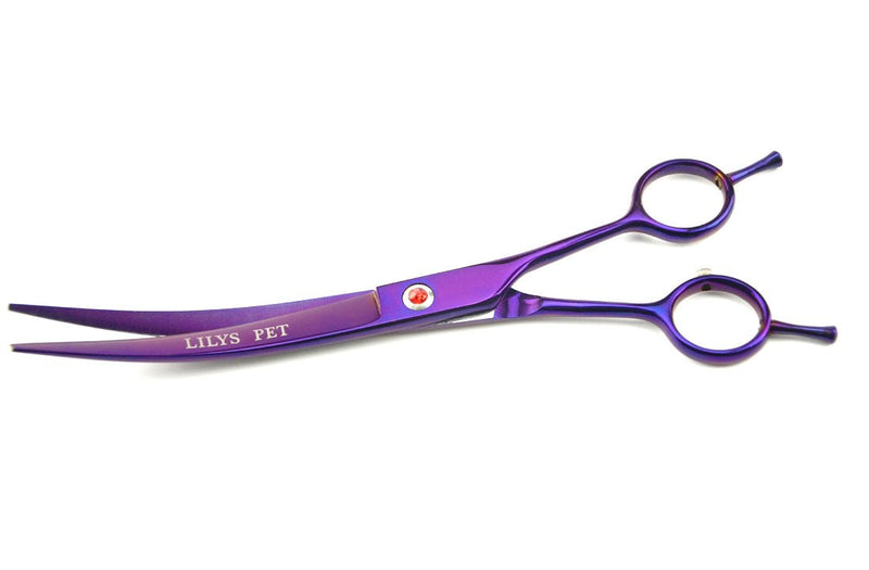 LILYS PET Professional PET Grooming Scissors Kit,Coated Titanium,Sharp and Strong Stainless Steel Blade for Dogs Cats Hair Cutting,3 Pieces of Scissors with a Comb and a Case (8.0 inches, Purple) 8.0 inches - PawsPlanet Australia
