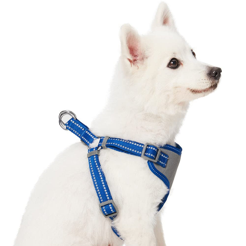 Blueberry Pet Essentials Pastel Color Reflective Dog Harness Vest, Chest Girth 22" - 26", Navy, Medium, Adjustable Harnesses for Dogs (22" - 26") Chest Girth - PawsPlanet Australia