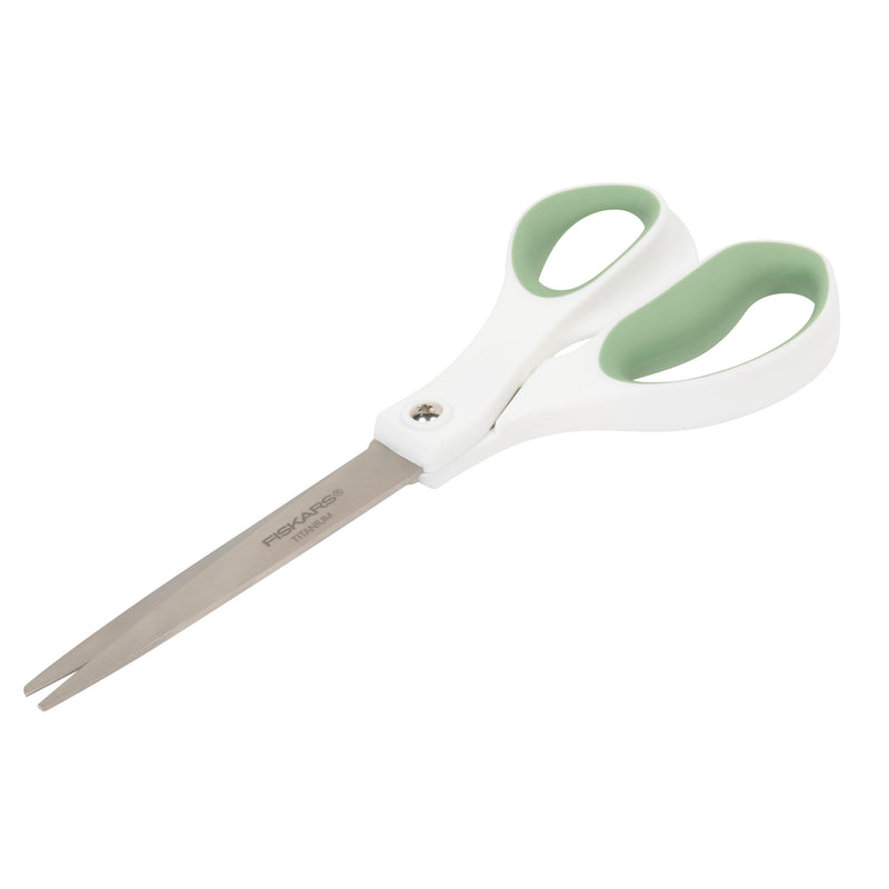 Fiskars Everyday Titanium Scissors, Durable Blades 3X Harder Than Steel, Ergonomic Softgrip Handle for Home and Office Cutting, 8 ", Forest Fern Green, 2 Pack - PawsPlanet Australia