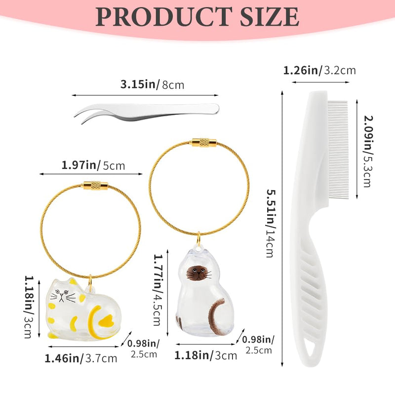 PUXING 5pcs Cat Fur Storage Bottle Cat Hair Keychain Cats Hair Holder Keychain Bottle Pendants Capsule Toys Pet Hairs Container with Tweezers/Comb(Color:B) B