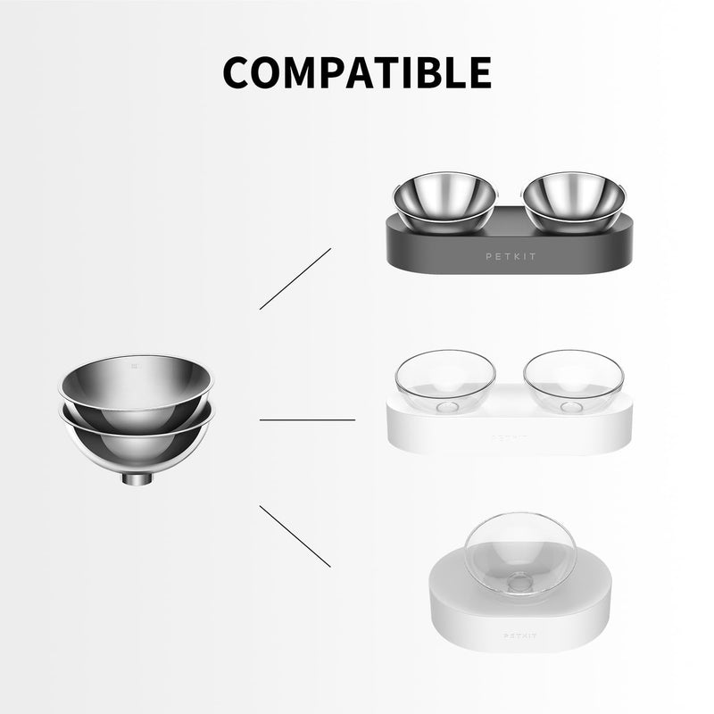 PETKIT Double Stainless Steel Cat Bowls Replacement Bowls, Easy to Clean, 2 pcs - PawsPlanet Australia