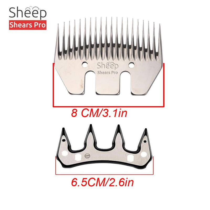 Clipper Blades 20 Tooth Straight Blade Replacement Universal Show Goats Cutter Blades Set with 2 x Sheep Clipper Oil Lubricant Bottles 6.8 Fl OZ (200ml) 20 Tooth Straight Blade and Cutter set - PawsPlanet Australia