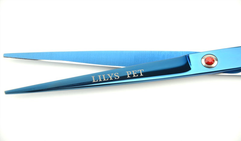 LILYS PET 8.0" Professional PET Grooming scissors Kit,CoatedTitanium,Sharp and Strong Stainless Steel Blade for Dogs Cats Hair Cutting,3 Pieces of Scissors with a Comb and a Case (Blue) - PawsPlanet Australia