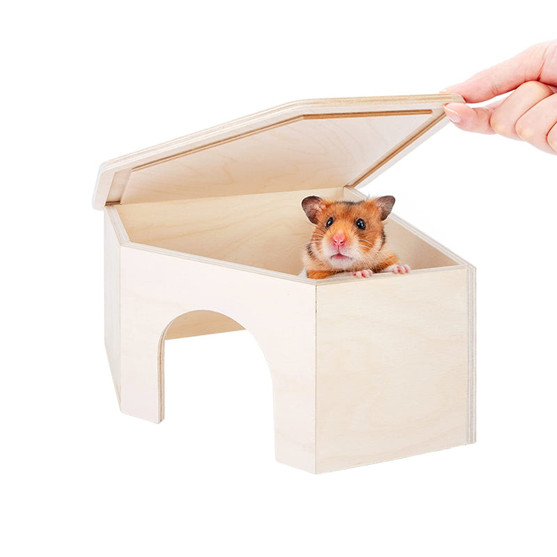 Niteangel Birch Chamber-Maze Hamster Hideout - Small Pets Woodland House Habitats Decor for Hamster Mice Gerbils Mouse 1 Chamber Hideout-Large