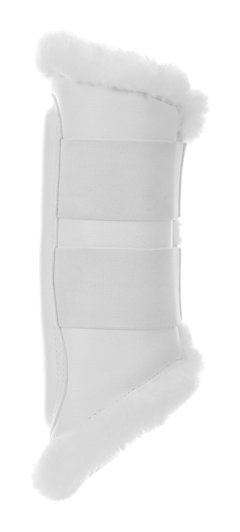Equinavia Vali Ultra Fleece Brushing Boots | Faux Leather Outer | Luxurious Ultra Fleece Lining Splint Boots - White/White - L