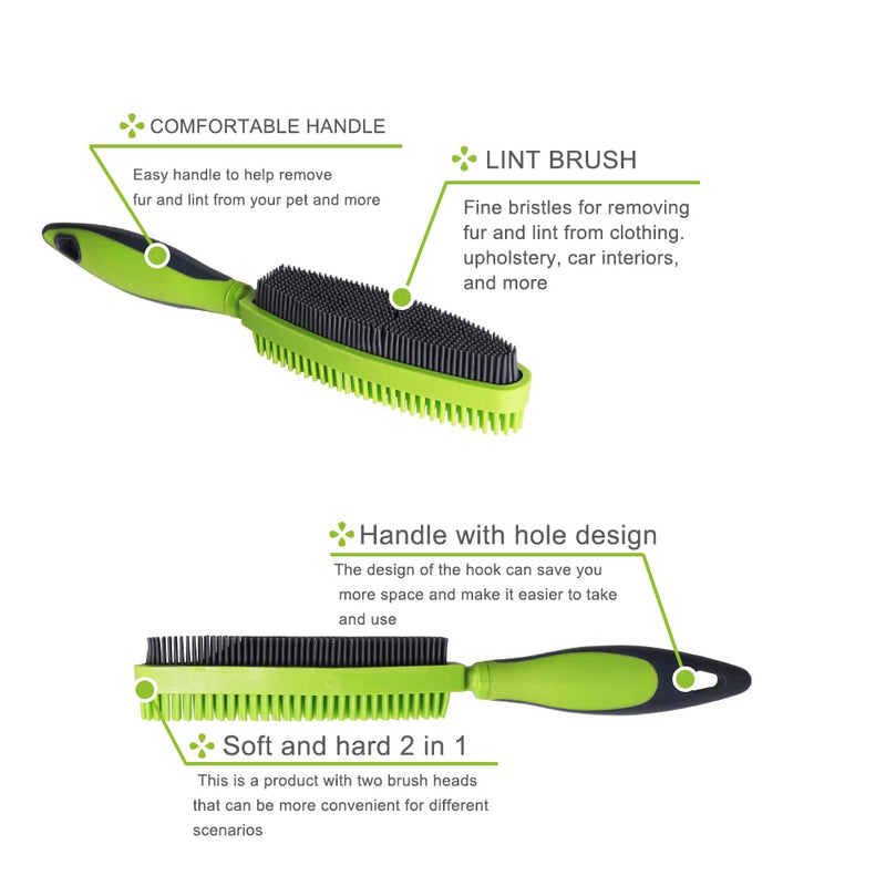 Rubber Pet Hair Removal Brush for Couch Clothes Dog Cat Pet Hair Carpet, Also Used as Dog Cat Bath Brush with Massage Effect Green - PawsPlanet Australia