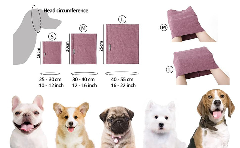 Dog Ears Cover for Bathing Drying and Grooming, Pet Hood for Anxiety Relief and Calming, Dog Ear Protector, Snood and Head Wear (Large Size)