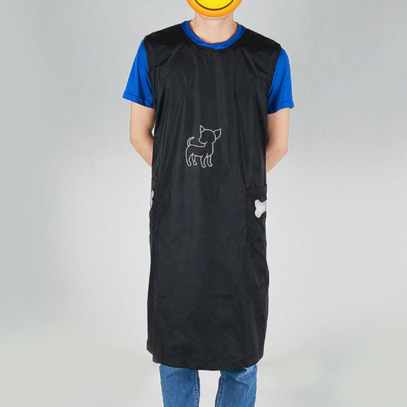 VALICLUD Practical nylon pet shop uniform in black for cats and pets. Comfortable for grooming and home use.