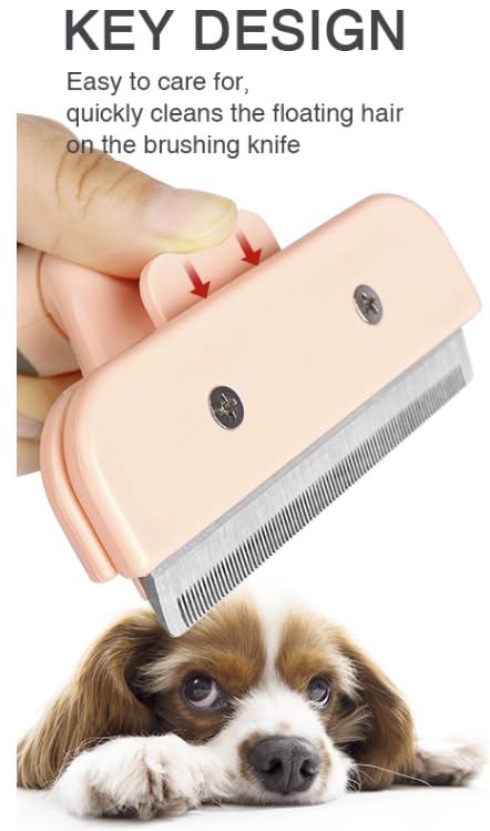 TopMed ETS Deshedding Tool For Dogs & Cats, Pet Grooming Brush For All Kind Of Pet Hair, Reduces Shedding Effectively Proven Grooming Tools for Dogs Cats and Other Animals (Small, Pink) Small - PawsPlanet Australia