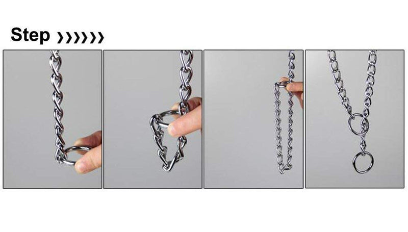 SGODA Chain Dog Training Choke Collar, SUS304 Total Length: 16 in, 2.5mm - PawsPlanet Australia