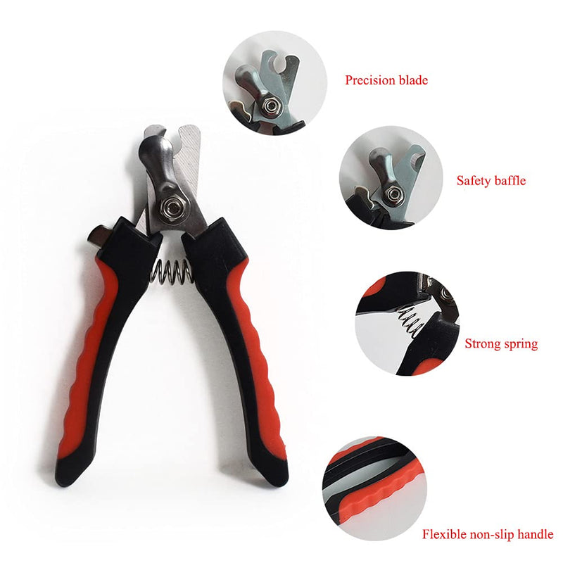 4 Pieces/set Pet Dog Cat Nail Clipper Cutter Stainless Steel Grooming Trimmer Scissors Clippers for Animals with Lock 2 sizes (Small, Black and Red) - PawsPlanet Australia