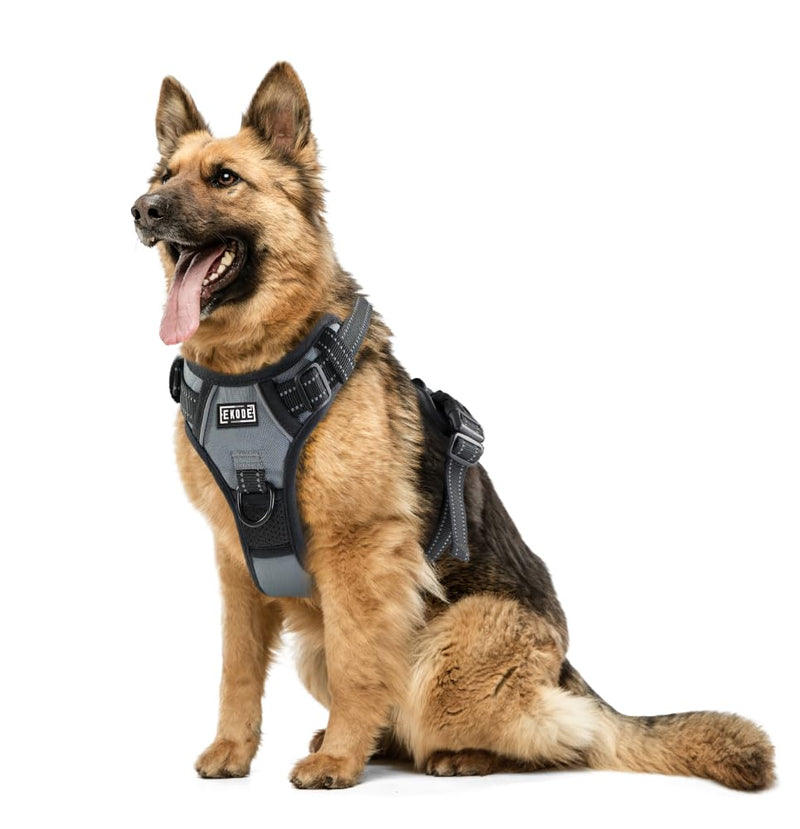 EKODE Dog Harness e - No Pull with Breathable Inner Padding - with 2 Anti Rust Leash Hooks - with Night Reflection Linings Small (S)