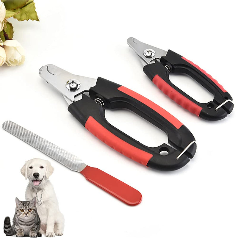 4 Pieces/set Pet Dog Cat Nail Clipper Cutter Stainless Steel Grooming Trimmer Scissors Clippers for Animals with Lock 2 sizes (Small, Black and Red) - PawsPlanet Australia