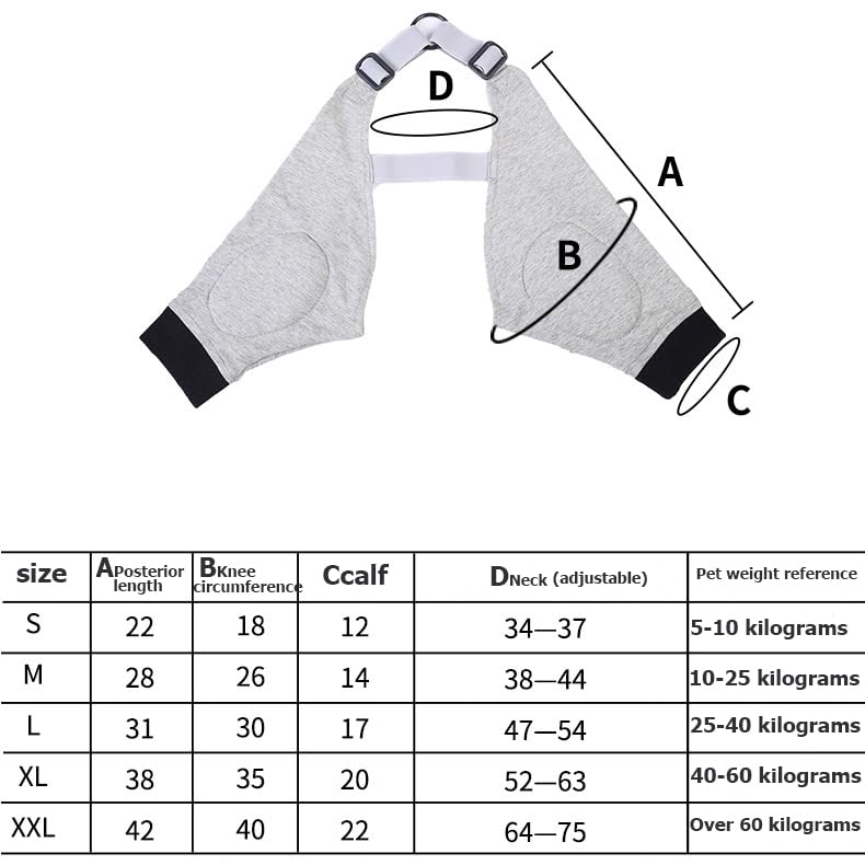 Surgery Recovery Sleeve Dog for Front Legs, Dog Front Leg Braces Recovery Sleeve Protector, Elasticity Elbow Pads for Dogs L gray