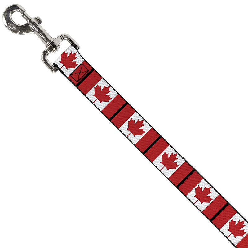 Buckle-Down Pet Leash - Canada Flags - 6 Feet Long - 1" Wide - PawsPlanet Australia