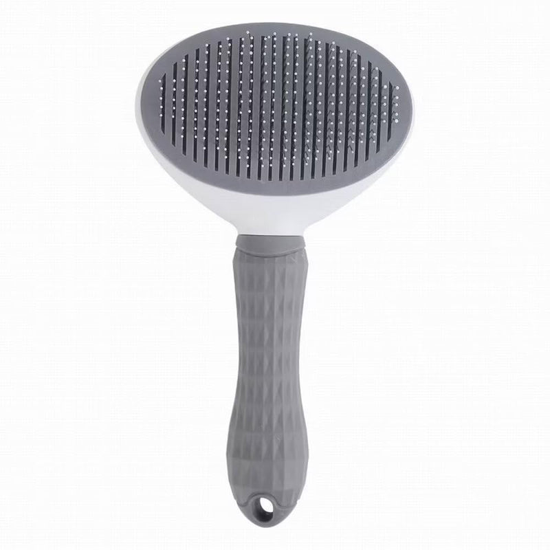 Pet Hair Removal Brush for Dog Cat Grooming Tool, Self Cleaning Slicker Hair Massage Comb Loose Undercoat Removes Tangles Fur Hair Slicker Brush for Puppy Kitten Bunny Massage-Pet Supplies (Gray) grey - PawsPlanet Australia