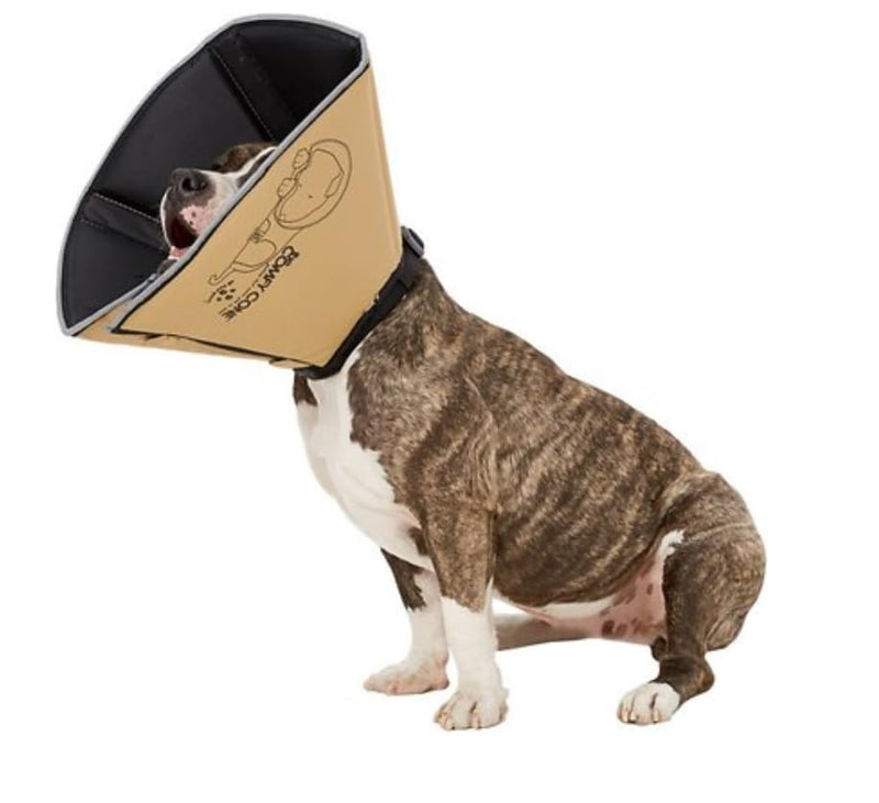 Comfy Cone Pet Cone for Dogs, Cats, Large, Tan - Comfortable Soft Dog Cone Collar Alternative for After Surgery, Wound Care, Spay, Neuter - Dog and Cat Recovery Elizabethan-Collar L(Neck to Nose 10") - PawsPlanet Australia