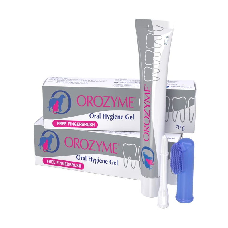 Animalcare Orozyme Dental Hygiene Gel for Dogs and Cats Toothbrush and Applicator Tip Included 70g