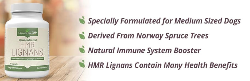 HMR Lignans for Dogs 20mg - 90 Capsules - Vitamin for Healthy Pet | Natural Dog Multivitamin | Dog Wellness Supplement | Dog Nutritional Supplement | Overall Health w/Phytonutrients - PawsPlanet Australia