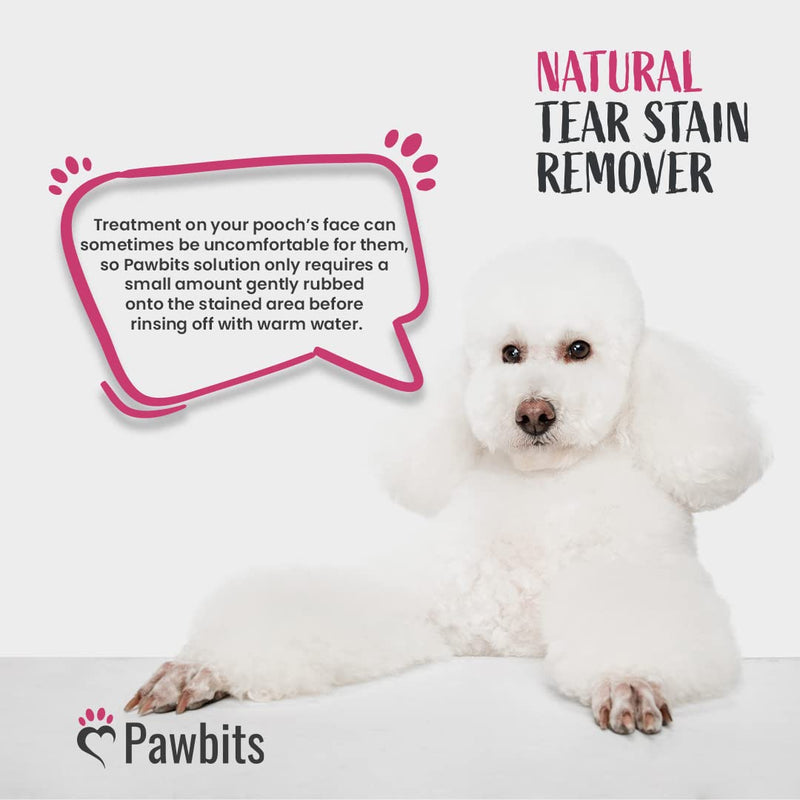 Pawbits Natural Tear Stain Remover for Dogs 250ml - Dog Tear and Saliva Cleanser to Remove Stains, Dirt and Discharge - PawsPlanet Australia