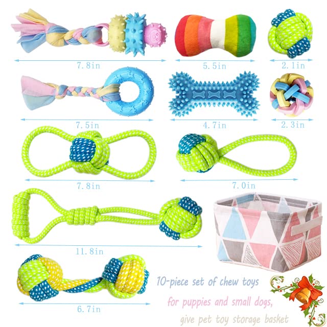 Puppy Teething Chew Toys Dog Rope Toy for Small Dog Interactive Puzzle Puppy Toys Dog Balls Puppy Teething Ring Dog Toys Storage Basket B