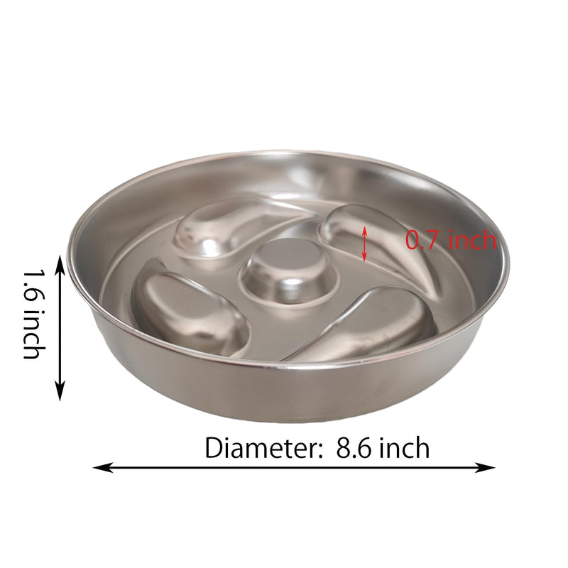 Slow Feeder Dog Cat Bowls 304 Stainless Steel,Metal Food Bowls, Water Bowl for Medium big Breed Pets