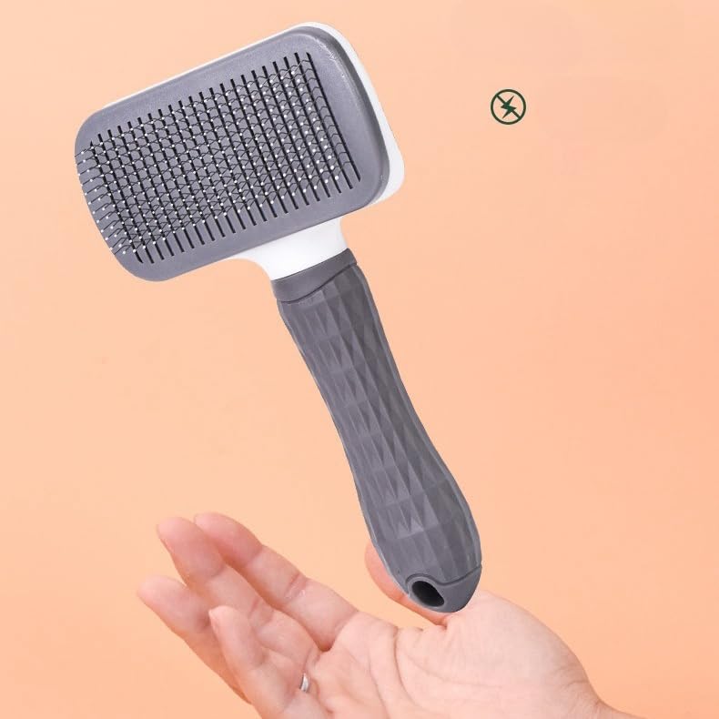1 PCS Pet Grooming Brush One Click Hair Removal Deshedding Brush for Dogs & Cats,Tangle-Free Detangling Comb with Massage Tips & Pins, Gentle Shedding Tool for Long/Short Hair (Blue) Blue