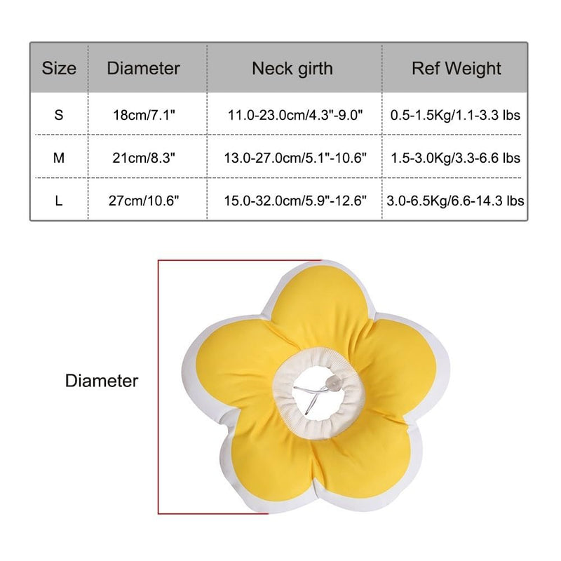 Cat Recovery Collar, Cute Waterproof Cat Neck Collar Anti Licking Elizabethan Collar for Cat Dog Surgery Bathing Trimming Yellow 11cm-23cm/4.3"-9.0" - PawsPlanet Australia