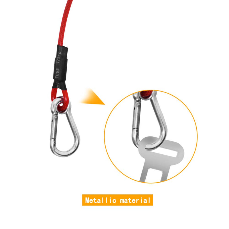 Sonku Dog Car Seat Belt Restraint, 2 Pcs Proof Steel Cable Safety Vehicle Belt Fit for Small,Medium,Large,and X-Large Dogs-Red - PawsPlanet Australia