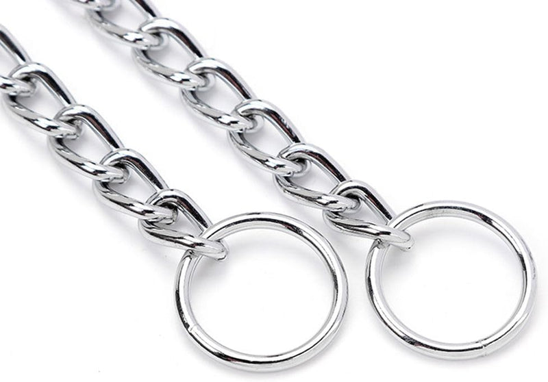 Chain Choke Collar for Dogs, Metal Slip Link Training Heavy Duty Dog Collar Martingale Puppy Collars for XXS XS Small Medium Large Big XL Breed Dogs (Silver, L(Neck Max 20inch) D3.5mm) Silver L(Neck Max 20inch)D3.5mm - PawsPlanet Australia