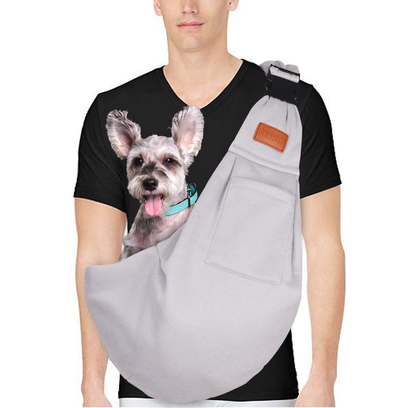 FDJASGY Small Dog Sling Cat Carrier Adjustable Strap Hands Free Reversible Pet Puppy Travel Bag Backpack for Outdoor Travel Grey - PawsPlanet Australia