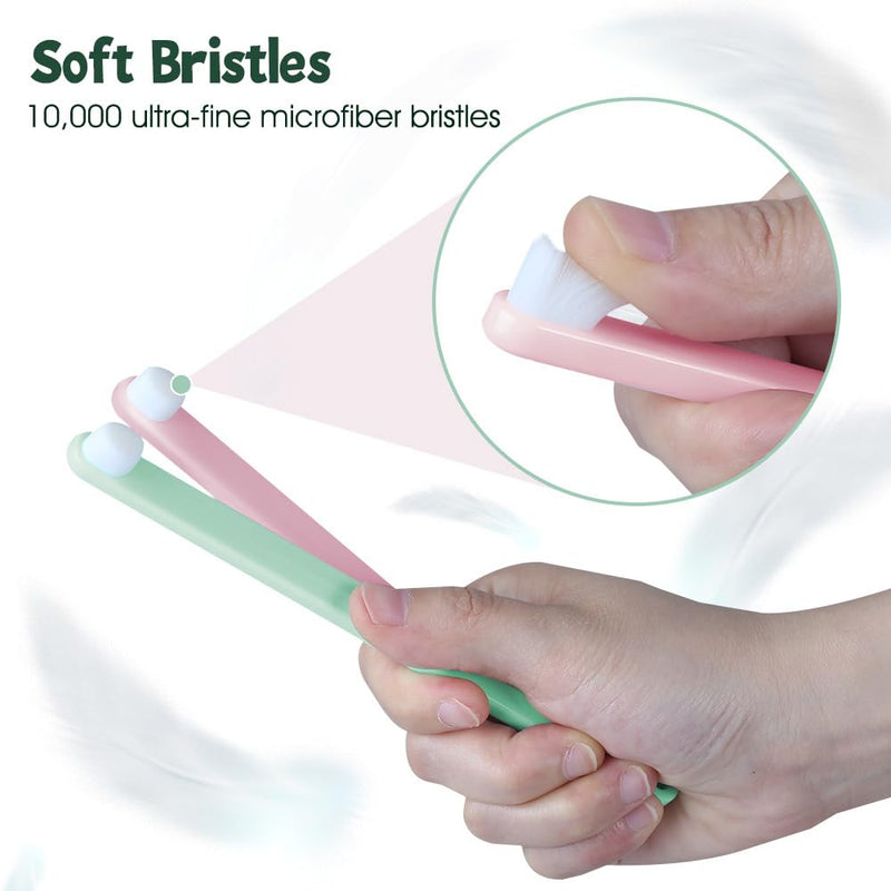 2 x Dog Toothbrushes, Toothbrush for Pets, Cat Toothbrushes with 10,000 Ultra Soft Pet Bristles and Tail Hole for Cats, Puppies, Small Dogs, Sensitive Teeth and Gums
