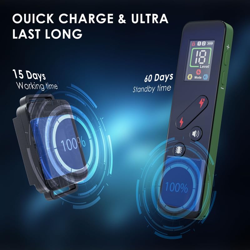 Cat Training Collar Cat Bark Collar with Remote Electric Cats Shock Collar 3300FT IP67 Waterproof 3 Training Modes Beep Vibration Shock Mode Top Meowing Effective for Bad Behavior Army Green