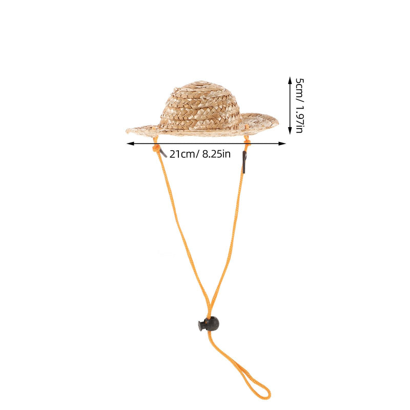 Pet Sombrero Straw Hat - Summer Hat Adjustable Hawaii Garden Sun Bucket Cap Beach Hat for Puppy Small Dogs Cats (Size L) Picture 1 - PawsPlanet Australia