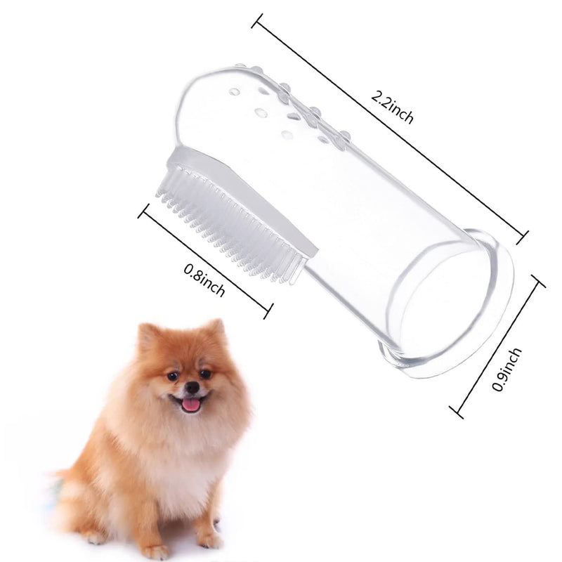 WANGCL 10 Pieces Soft Silicone Pet Finger Toothbrush, Tooth Cleaner Dog Cat Teeth Cleaning (Clear)