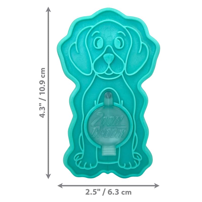 KONG ZoomGroom Bubbles Dog Brush - Soap Dispensing, Massaging and Gooming Brush for Dogs, Removes Shedding Hair - Works on All Coat Types and Lengths