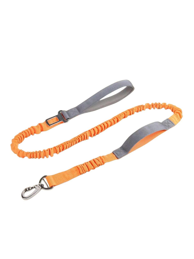 6ft Bungee Dog Leash No Pull with Shock Absorption Heavy Duty Dog Leash with 2 Padded Handles and Car Seat Buckle Training Dog Leash for Small Medium and Large Dogs (Orange) Orange - PawsPlanet Australia