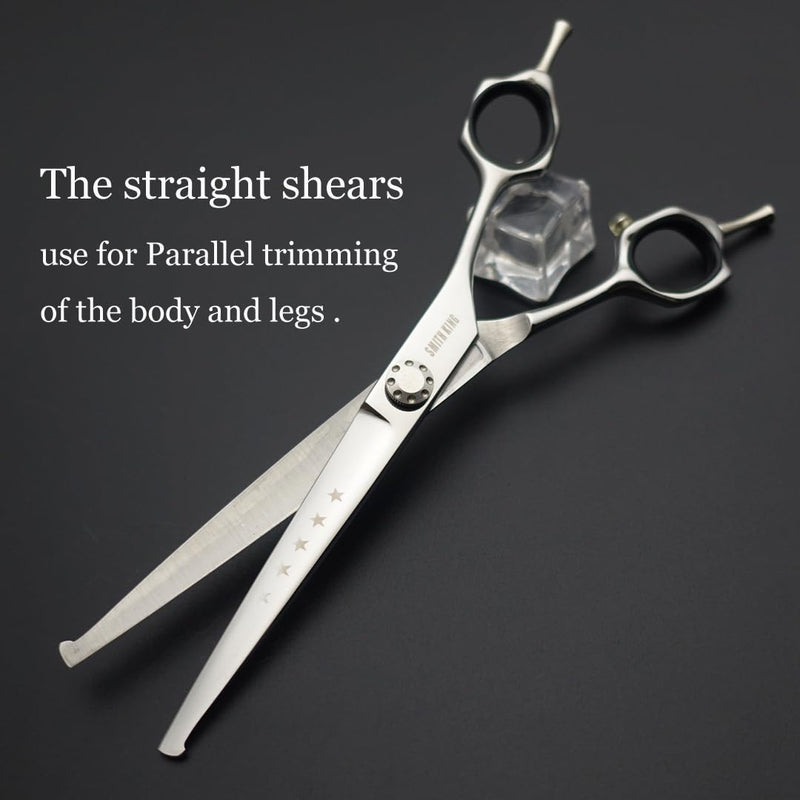 7 inches Safe Dog Grooming Scissors Set with Round Tip,Straight & Thinning & Curved Shears Set with comb for Dog & Cat Grooming human hair cutting (Black 4 in 1 with comb) Black 4 in 1 With Comb - PawsPlanet Australia