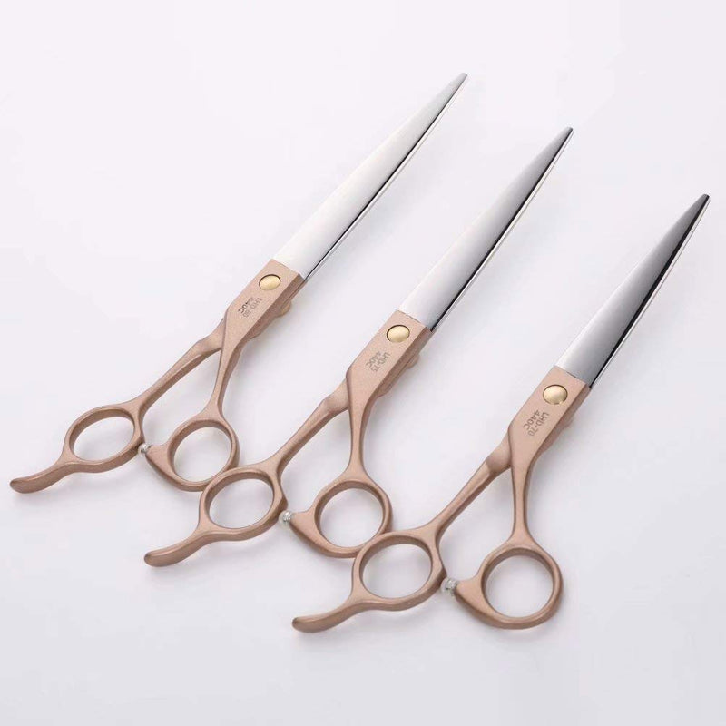 Fenice Peak 7'' Dog Straight Scissors for Grooming 440C Stainless Steel Rose Gold Professional Pet Trimming Scissors Sharp Blades Cutting for Dogs and Cats Shears Straight Shear 7'' - PawsPlanet Australia