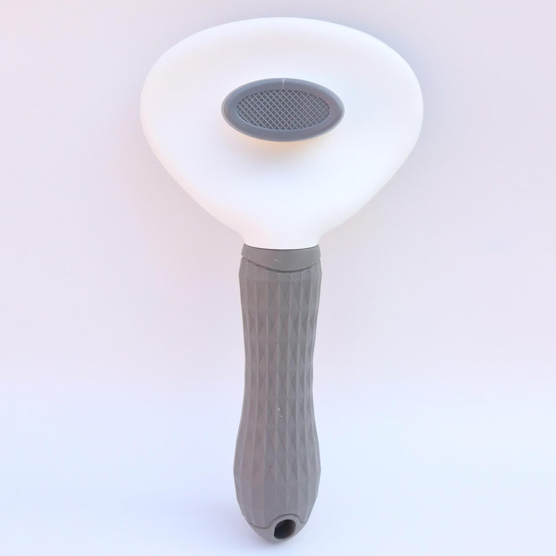 Self Cleaning Slicker Brush with massage particles, suitable for cats, dogs with long and short fur, Gray - PawsPlanet Australia