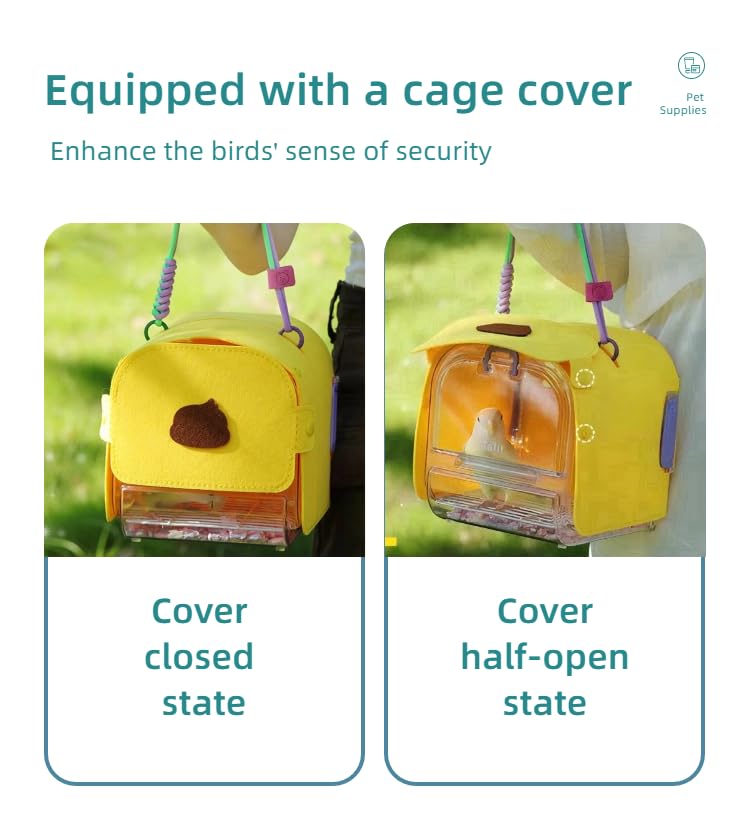 Portable Plastic Bird Cages Lightweight Waterproof Ventilated Travel Bird Cage for Pets Ideal for Outdoor Use Easy to Carry Bird Carrier Perfect for Small Birds and Budgies (Purple) Purple - PawsPlanet Australia