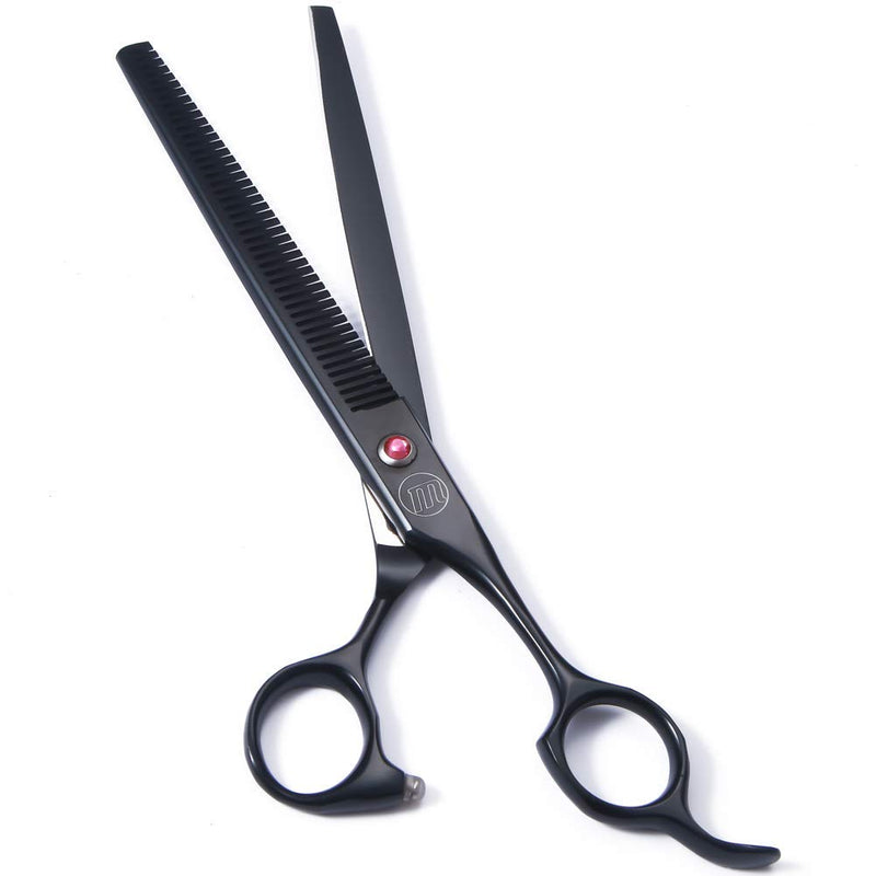 Professional Dog Grooming Scissors Set, 7 Inch/8 Inch Pet Grooming Scissors Chunkers Shears for Dog, Curved Dog Grooming Scissors, Thinning Shears for Dog with Grooming Comb 8 Inch (Pack of 5) Black
