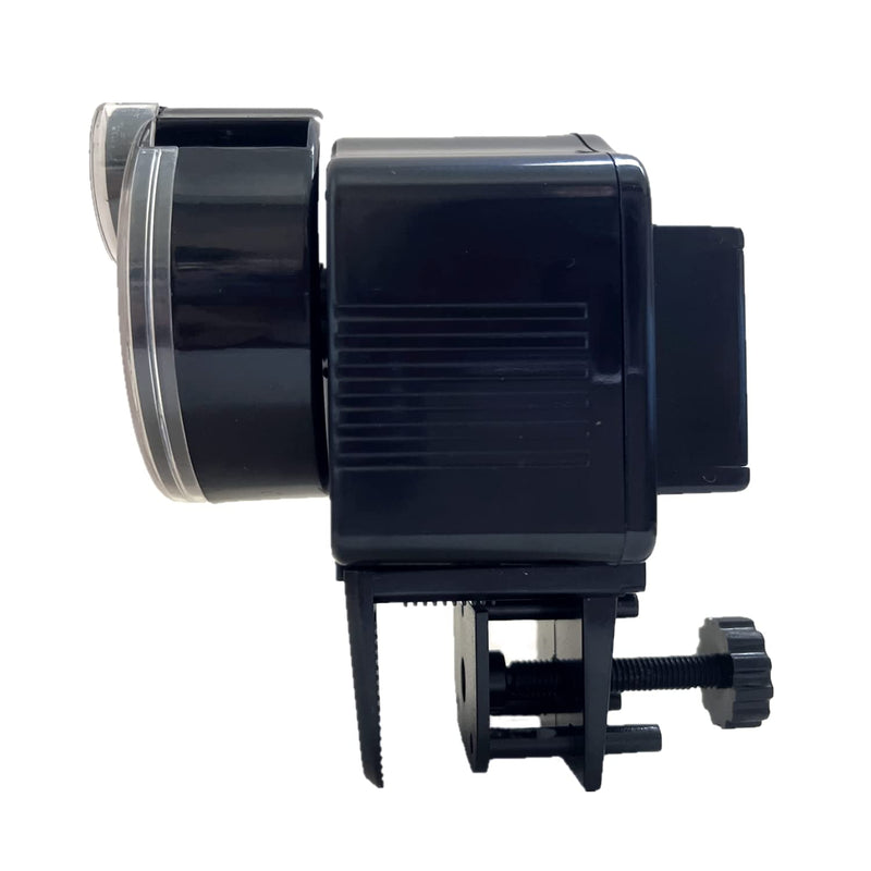 Automatic Fish Feeder for Aquarium, Small Auto Fish Feeder Dispenser for Mini Tank and Pond, Suitable for Flakes and Pellets, Battery Operated, Battery NOT Included - Black - PawsPlanet Australia