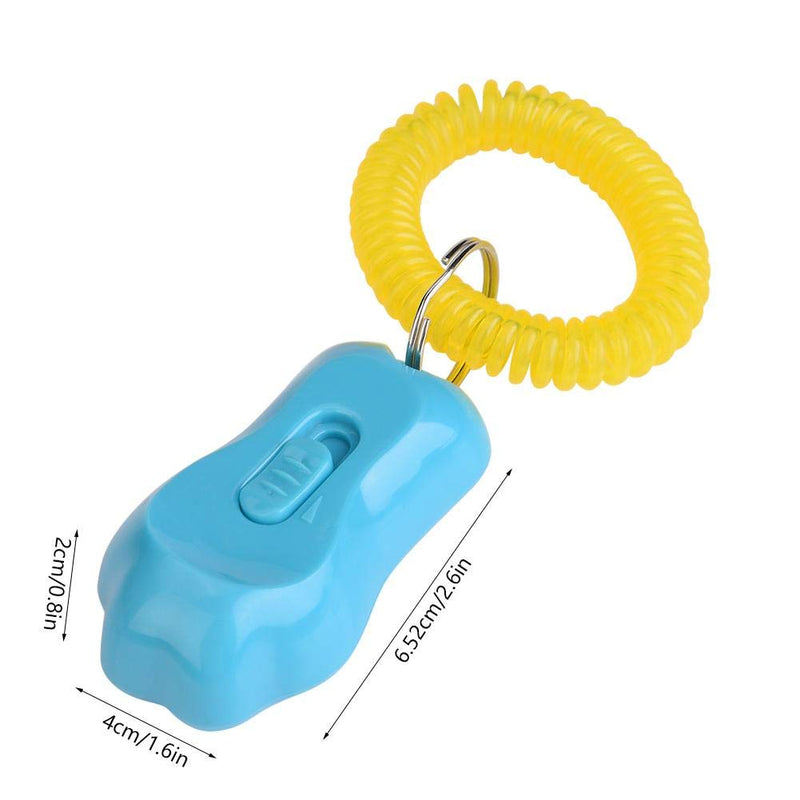 Adjustable 3 Gears Pet Dog Training Clicker Paw Shaped Pet Training Clicker Durable Lightweight with Wrist Strap for Cats Birds (Blue) Blue - PawsPlanet Australia